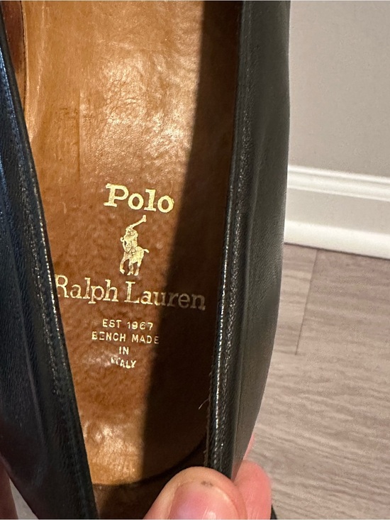 Polo Ralph Lauren Tuxedo Opera Loafers Mens 11.5 Black Leather Slippers Vintage main image 12